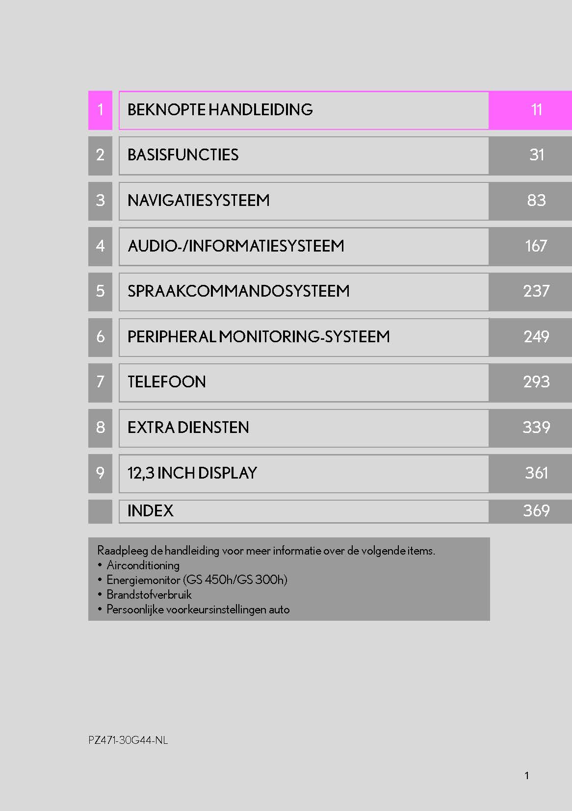 Lexus GS 450h Navigatie Systeem Handleiding 2016 - 2018