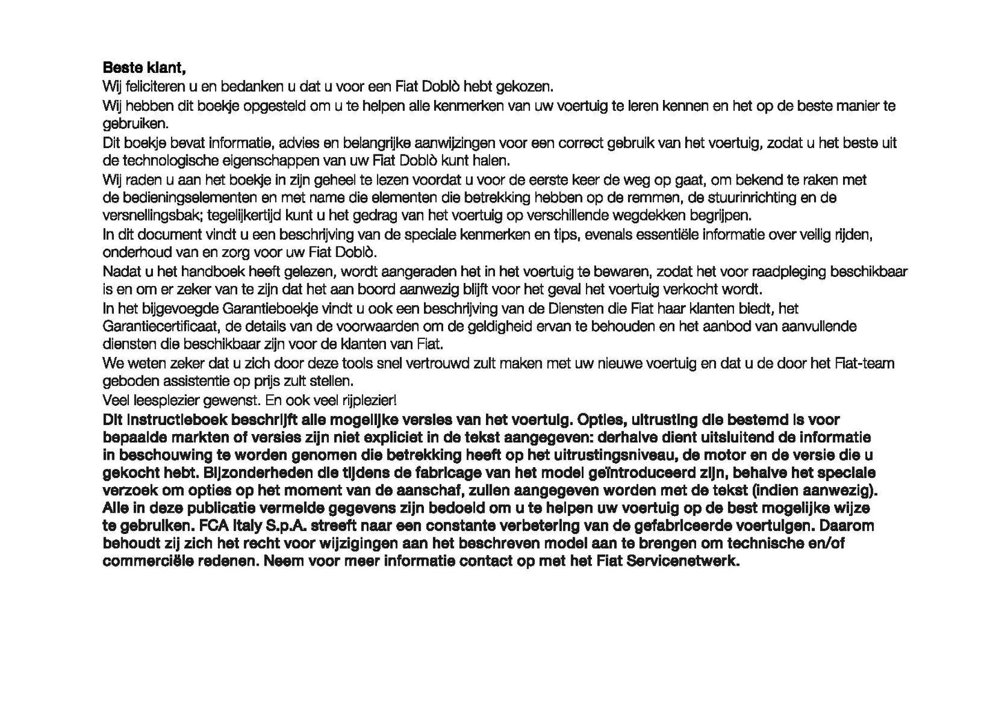 2022-2023 Fiat Doblo Gebruikershandleiding | Nederlands