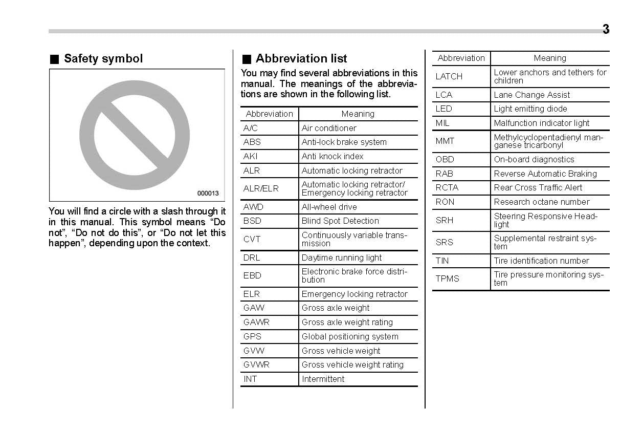 2019 Subaru Legacy/Outback Bedienungsanleitung | Englisch