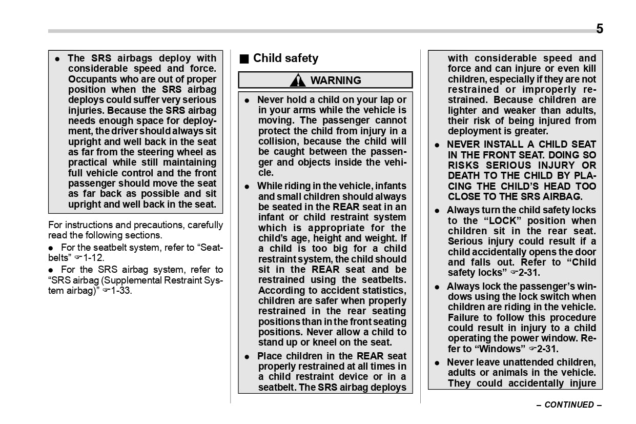 2019 Subaru WRX Owner's Manual | English