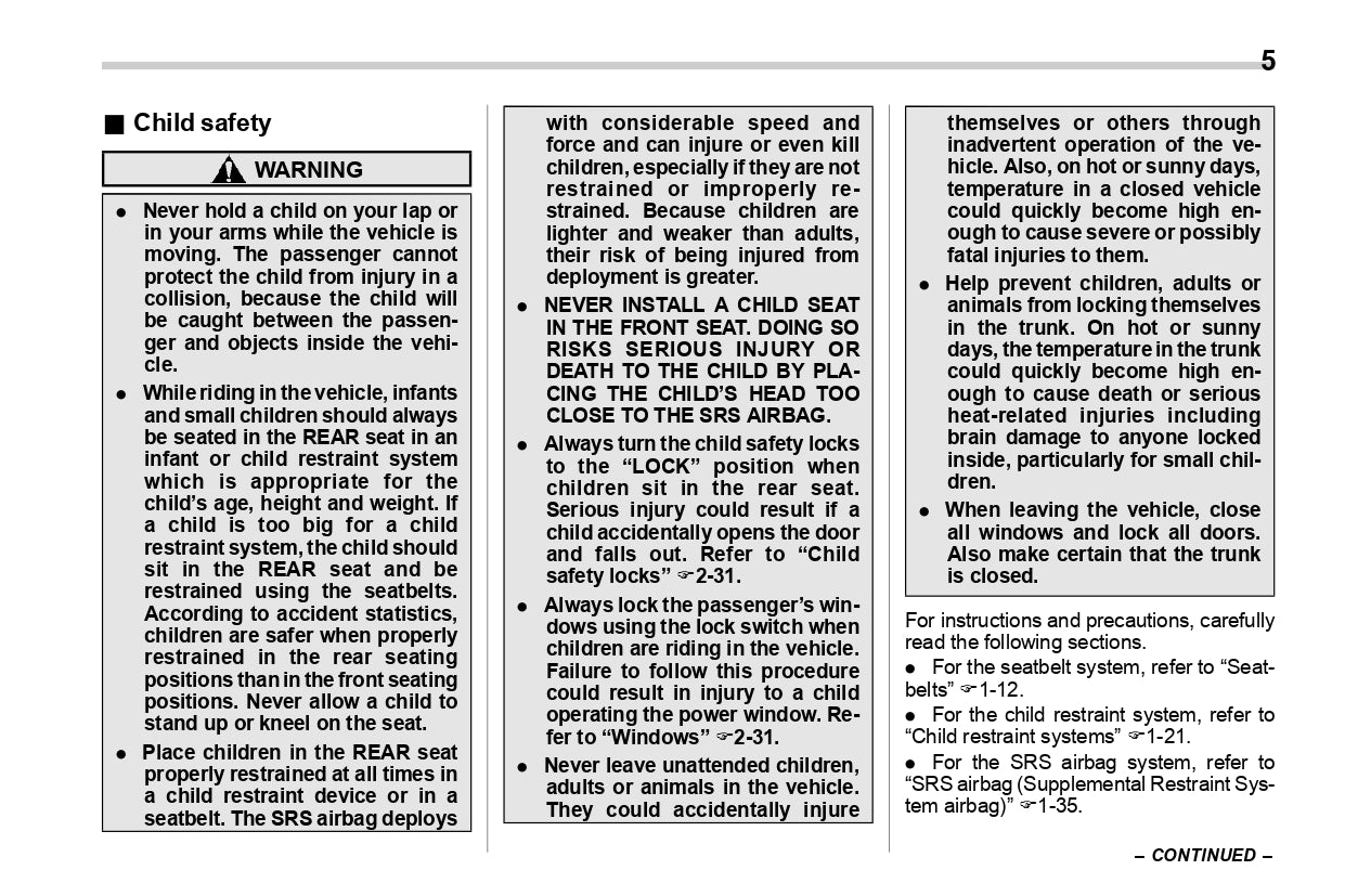 2020 Subaru WRX Bedienungsanleitung | Englisch