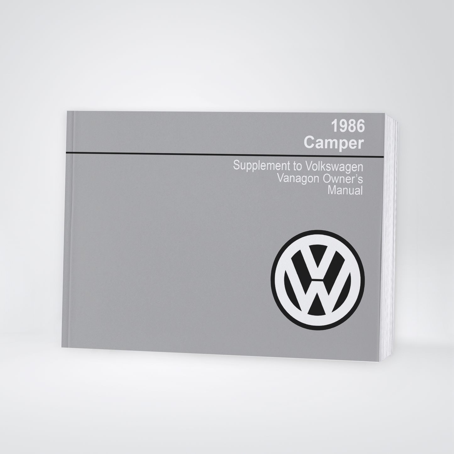 1986 Volkswagen Camper Owner's Manual | English