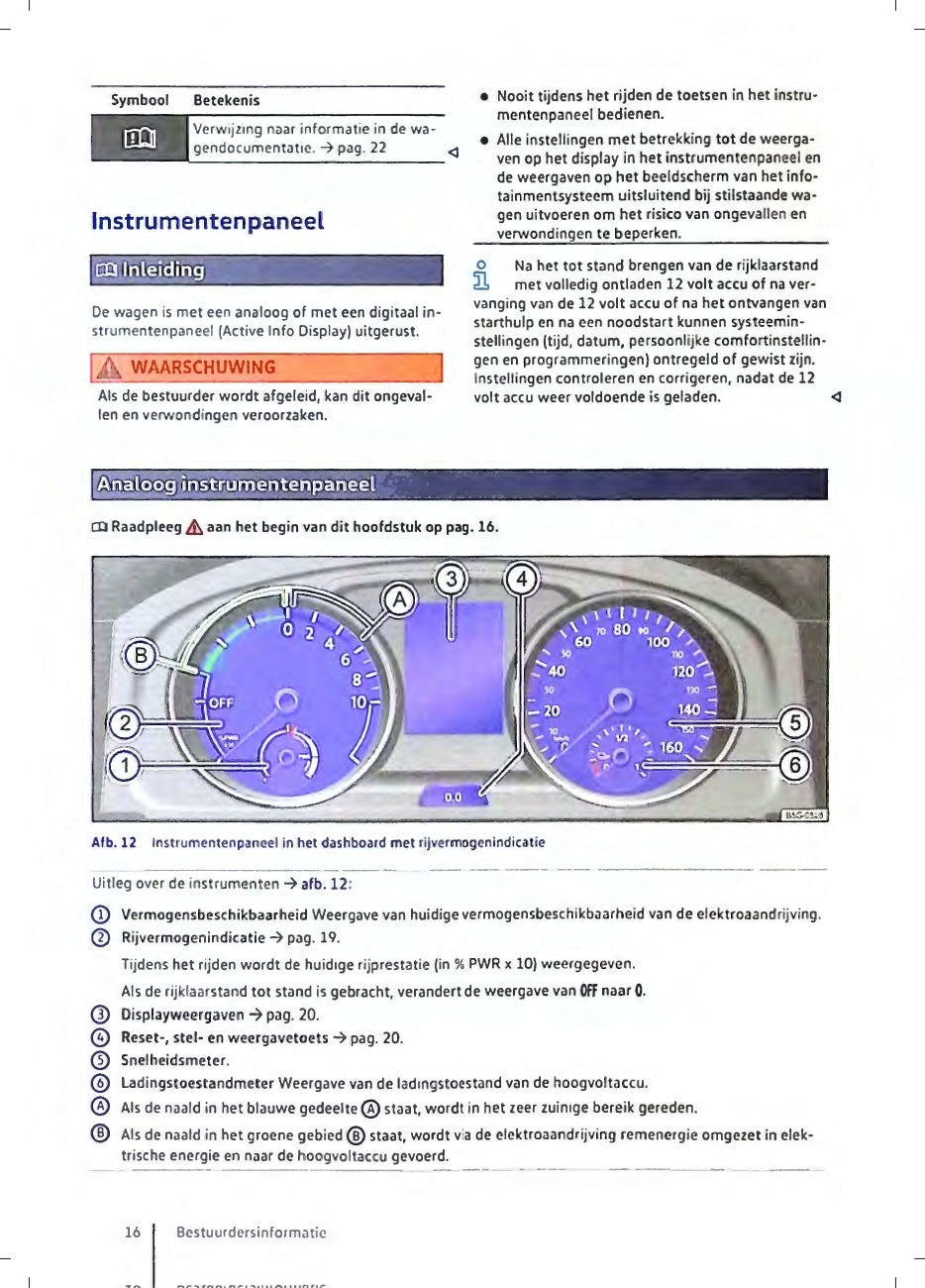 2019 Volkswagen e-Golf Owner's Manual | Dutch