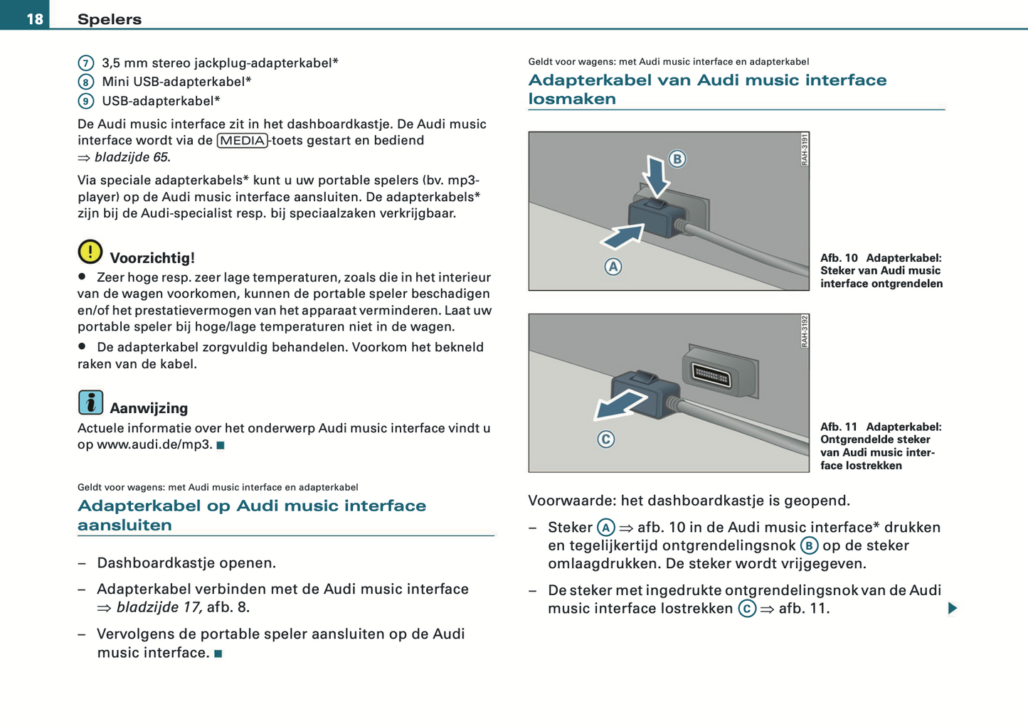 2008-2010 Audi MMI Navigation Plus Infotainment Manual | Dutch