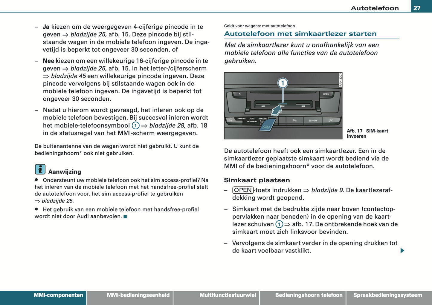 2008-2010 Audi MMI Navigation Plus Infotainment Manual | Dutch