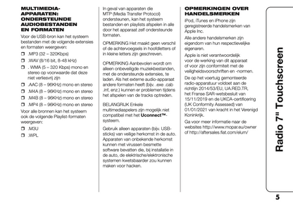 2023 Fiat Panda Uconnect 7.0 Infotainment Manual | Dutch