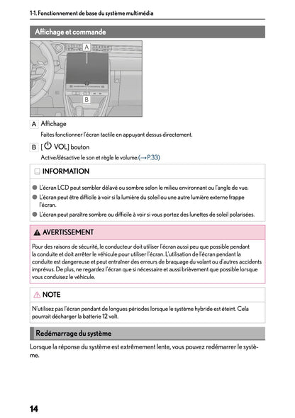 2025-2026 Lexus LBX Navigation Manual | French