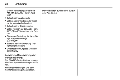 2012 Opel Zafira Tourer Infotainment Manual | German