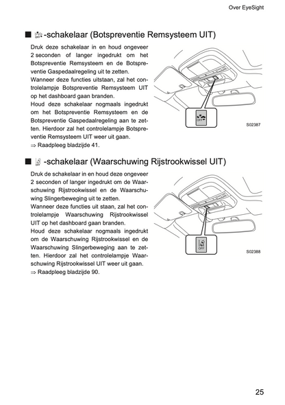 2019 Subaru XV EyeSight Supplement Manual | Dutch