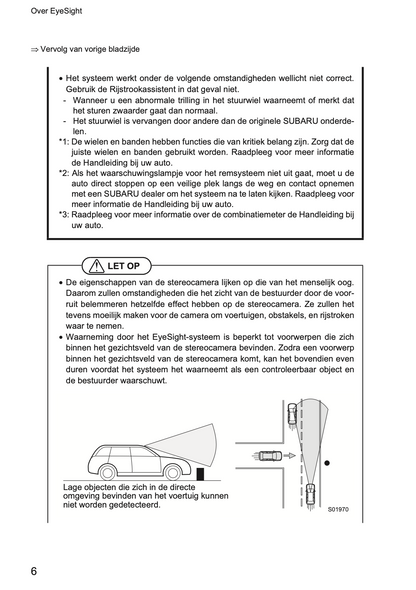 2019 Subaru XV EyeSight Supplement Manual | Dutch