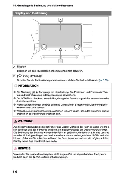 2025-2026 Toyota bZ4X Navigation Manual | German