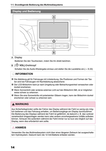 2026 Toyota Yaris Cross Hybrid Navigation Manual | German