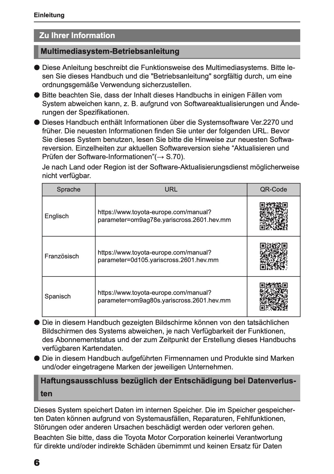 2026 Toyota Yaris Cross Hybrid Navigation Manual | German