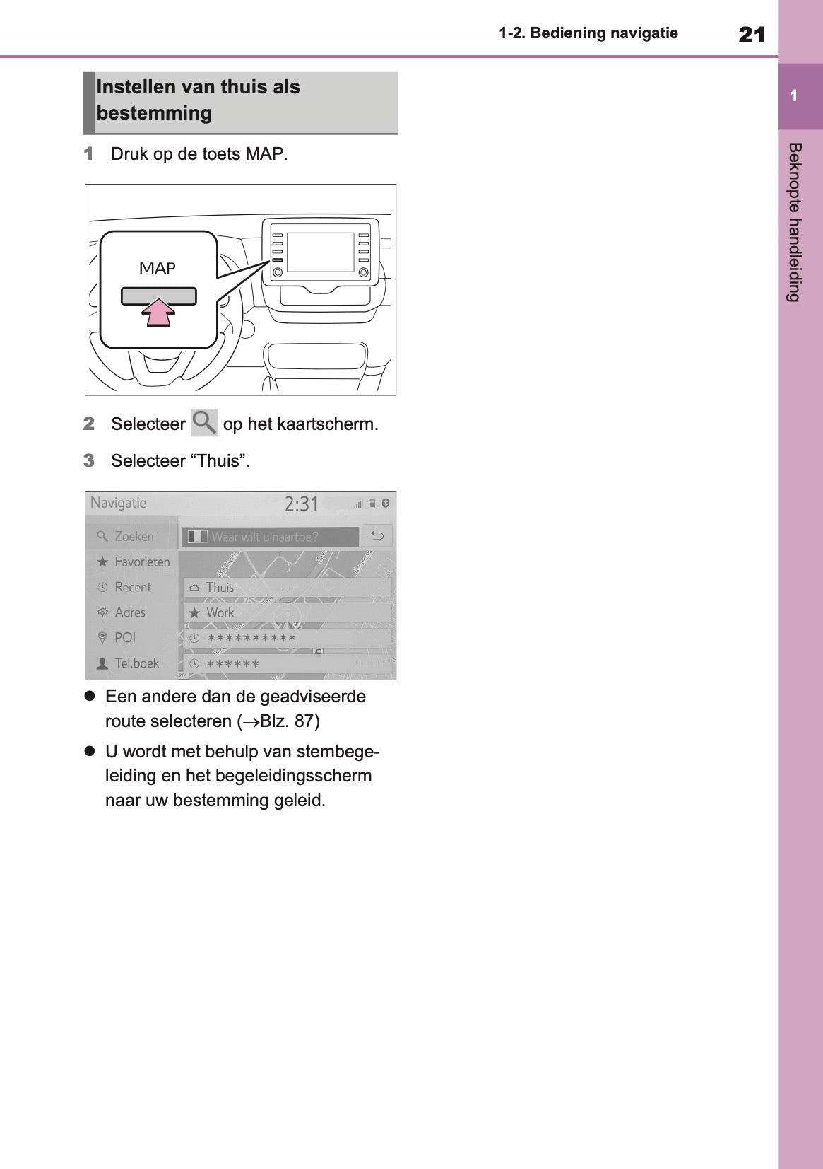 2021 Toyota Yaris Navigation Manual | Dutch
