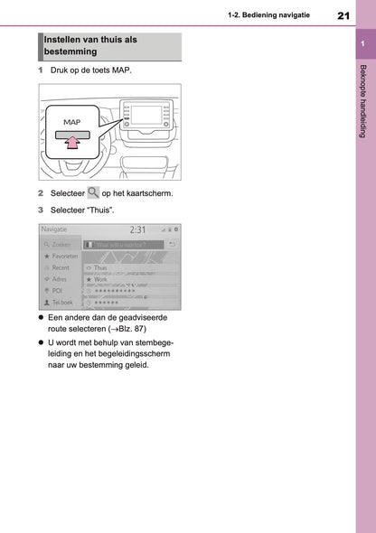 2021 Toyota Yaris Navigation Manual | Dutch