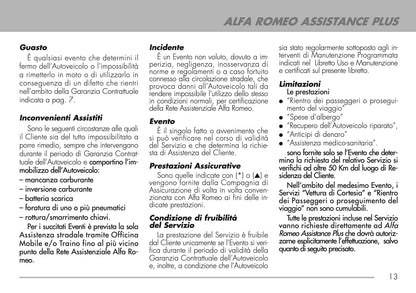 2009-2011 Alfa Romeo Maintenance Book | Italian