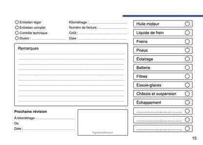 DS Automobiles Maintenance Book | French