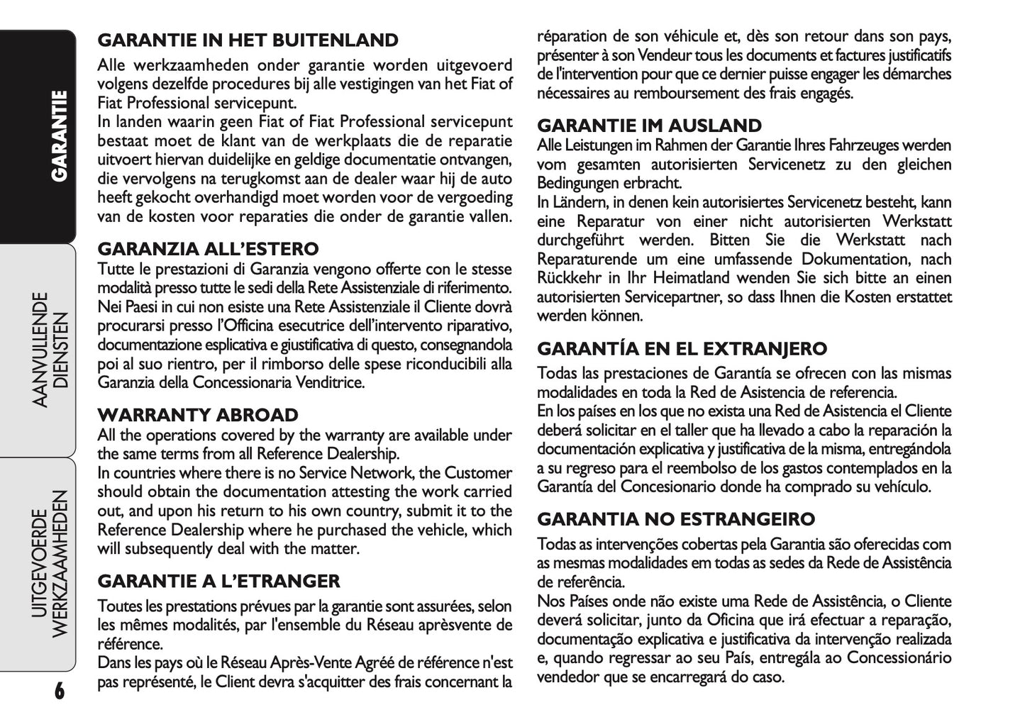 2021 Fiat Warranty & Service Book | Dutch