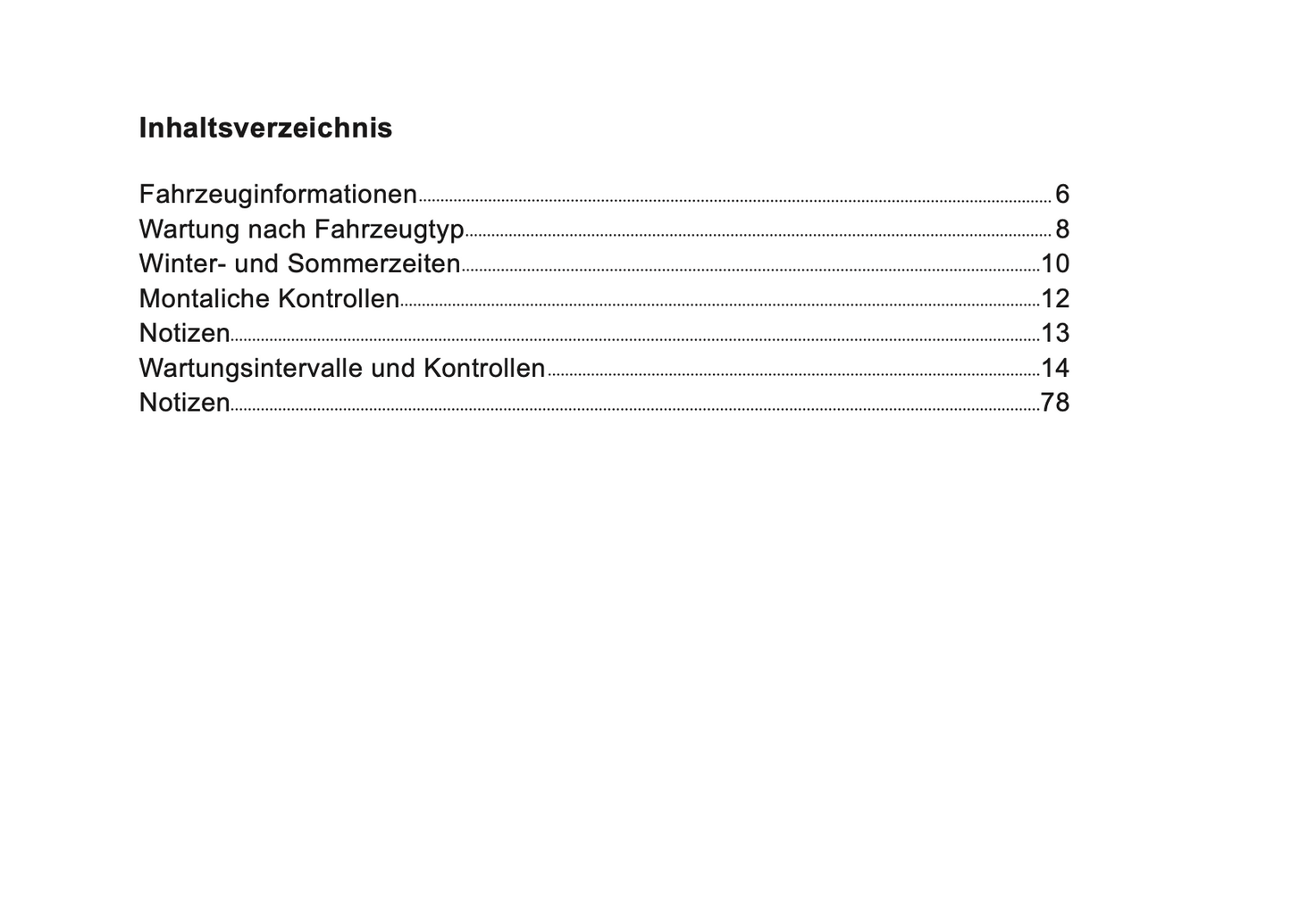 Ford Maintenance Book | German