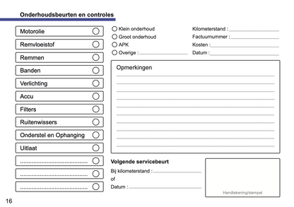 Kia Maintenance Book | Dutch