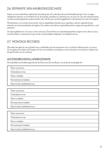 2022 Lexus Maintenance Book | Dutch