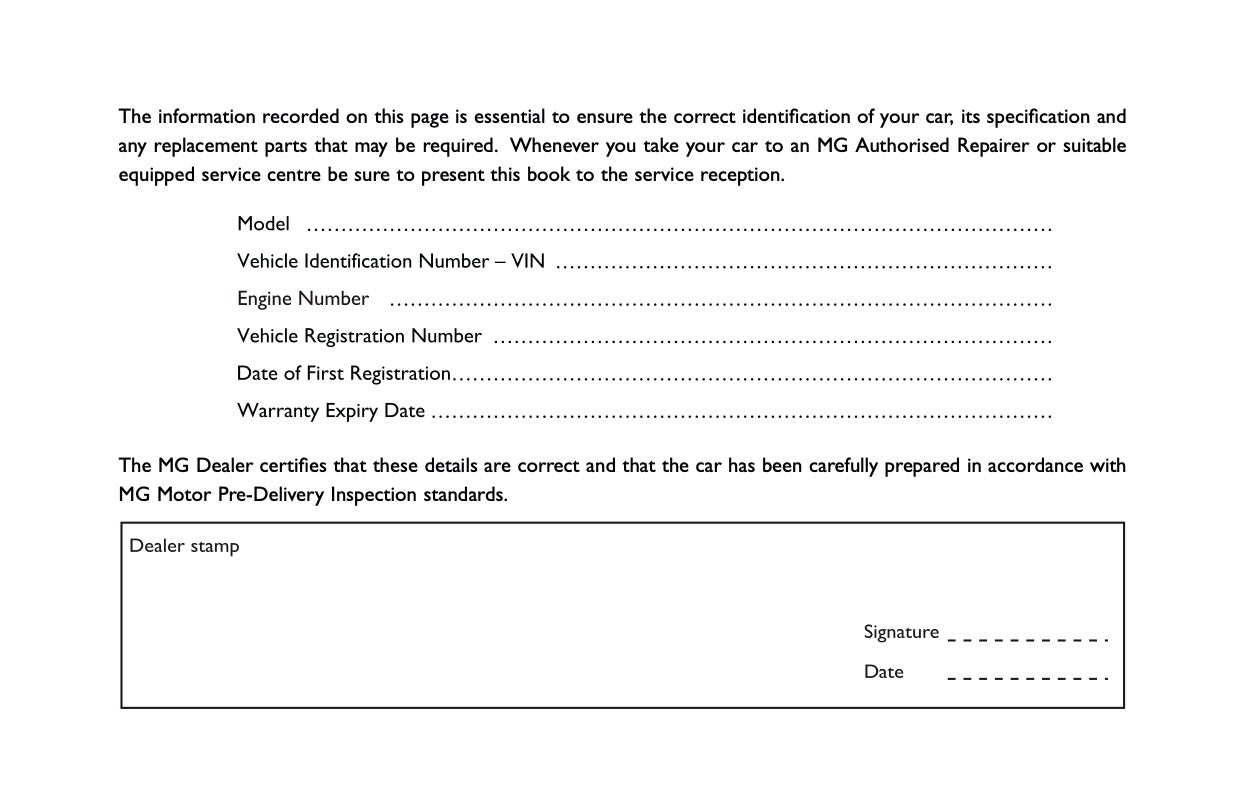 2023 MG EHS Maintenance Book | English