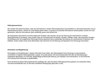 Serviceheft Mini | Deutsch