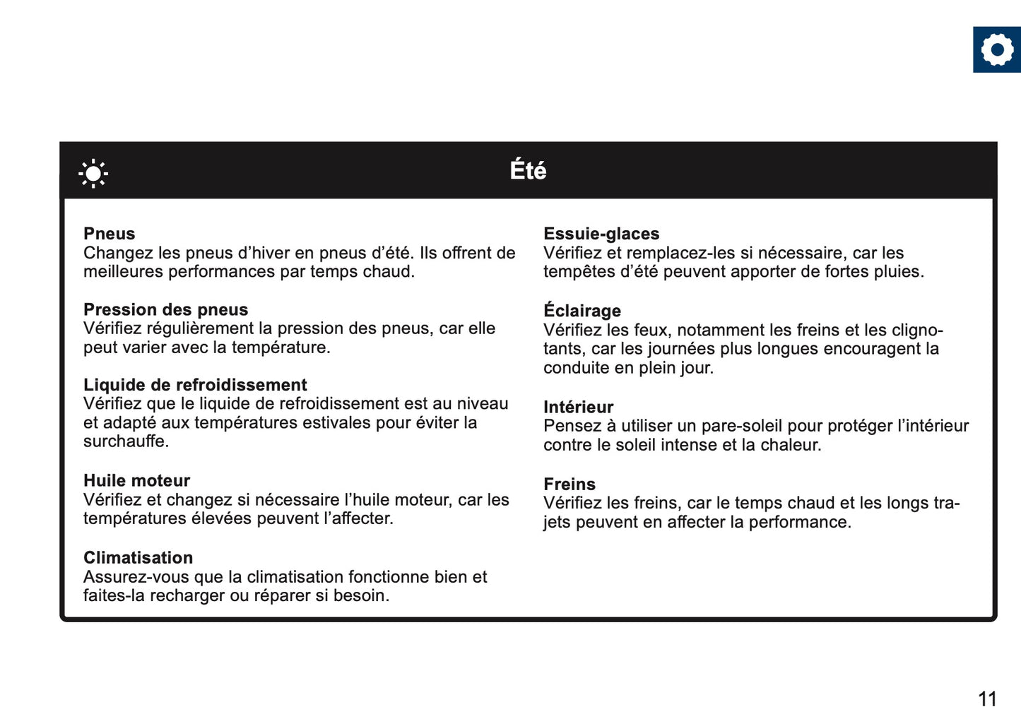 Mini Maintenance Book | French