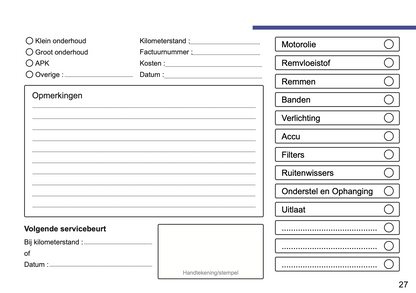 Mazda Maintenance Book | Dutch