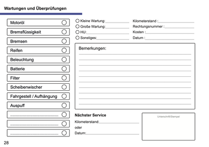 Opel Maintenance Book | German