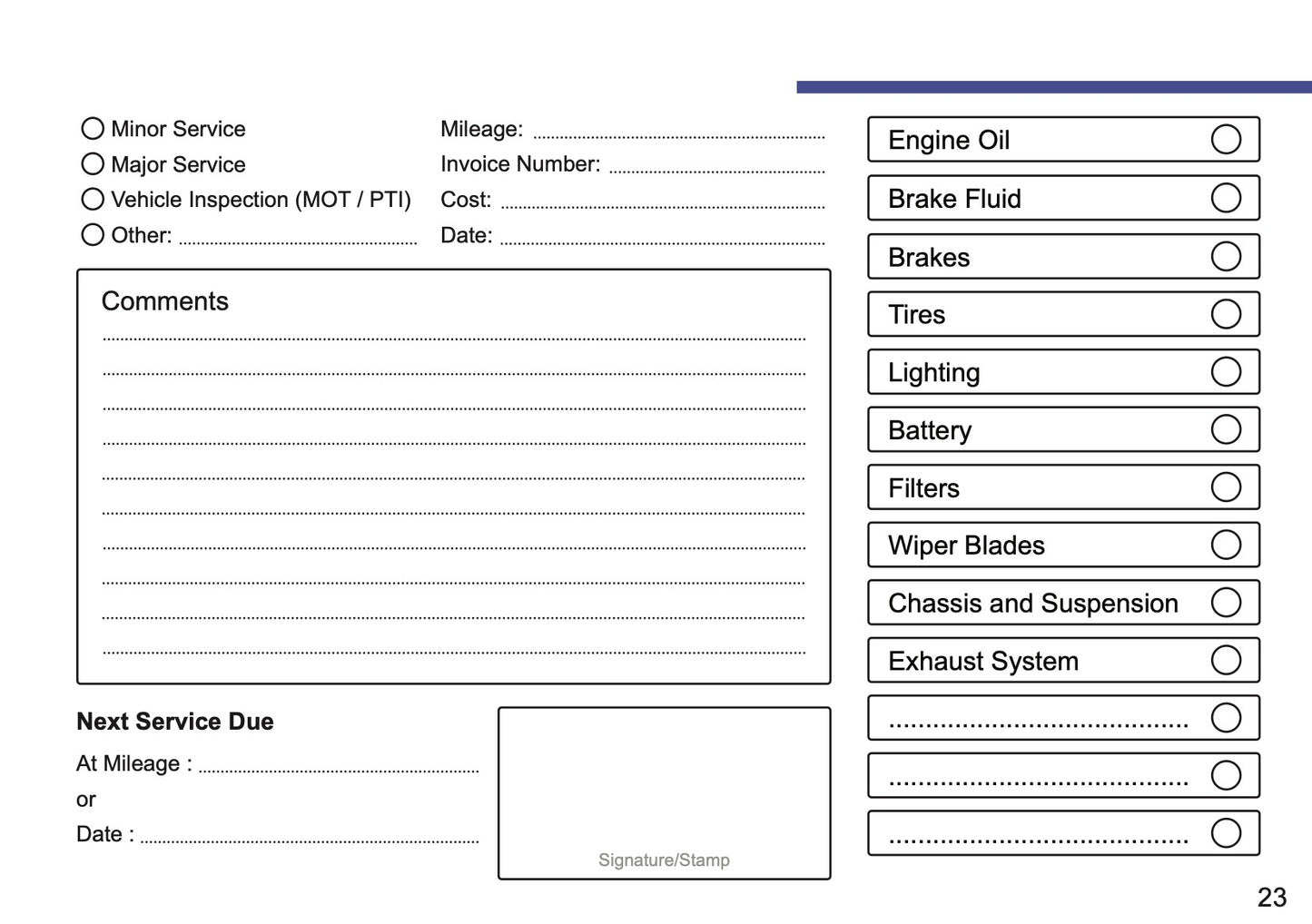 Peugeot Maintenance Book | English