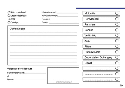 Seat Maintenance Book | Dutch