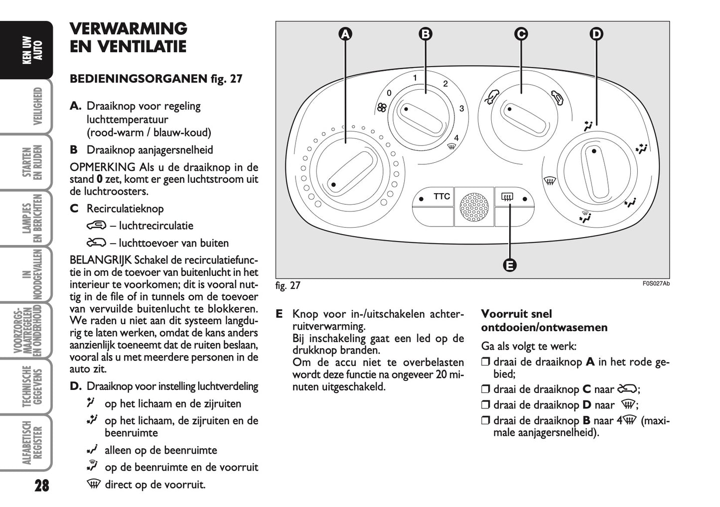 2010-2011 Abarth 500 Owner's Manual | Dutch