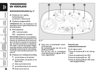 2010-2011 Abarth 500 Owner's Manual | Dutch