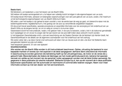 2024-2025 Abarth 500e Gebruikershandleiding | Nederlands