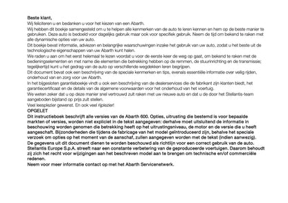 2024-2025 Abarth 600e Owner's Manual | Dutch