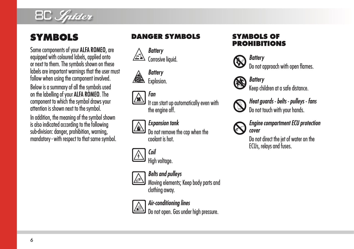2009-2010 Alfa Romeo 8C Spider Owner's Manual | English
