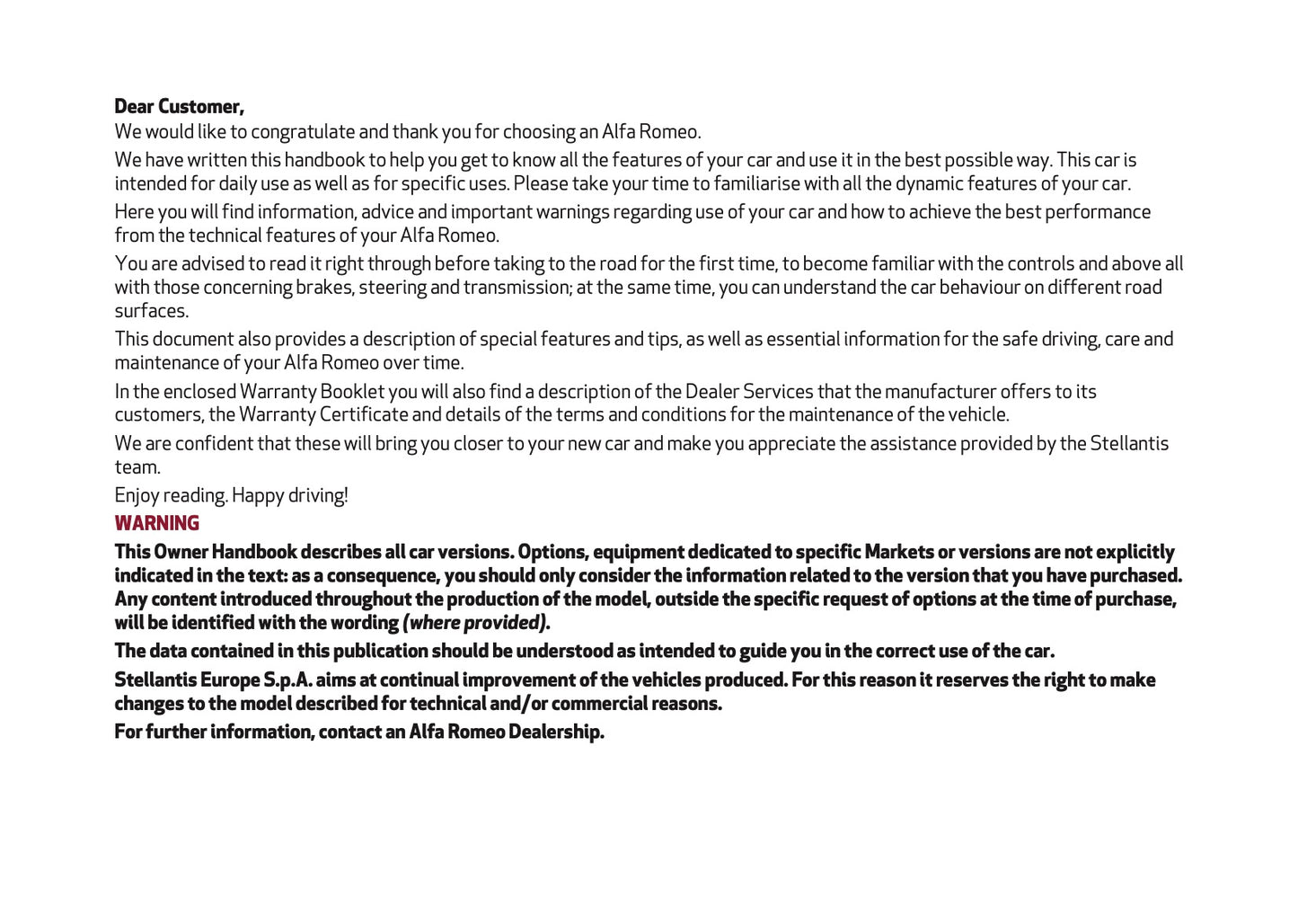 2023 Alfa Romeo Giulia Owner's Manual | English