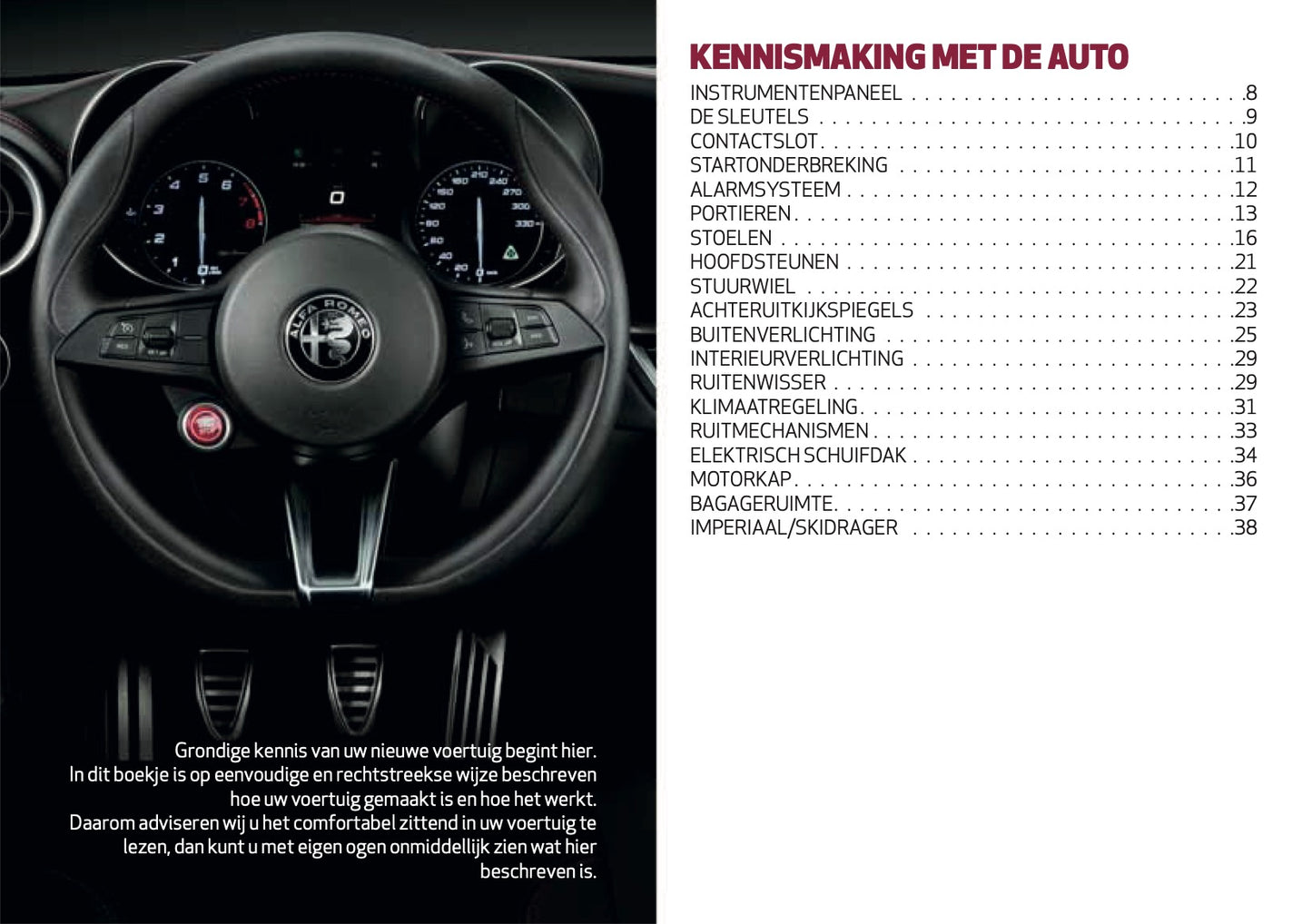 2018 Alfa Romeo Giulia Owner's Manual | Dutch