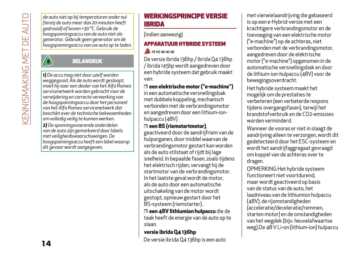 2026 Alfa Romeo Junior Owner's Manual | Dutch