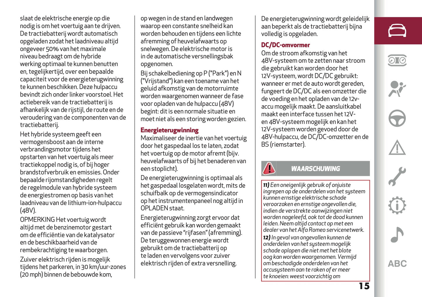 2026 Alfa Romeo Junior Owner's Manual | Dutch