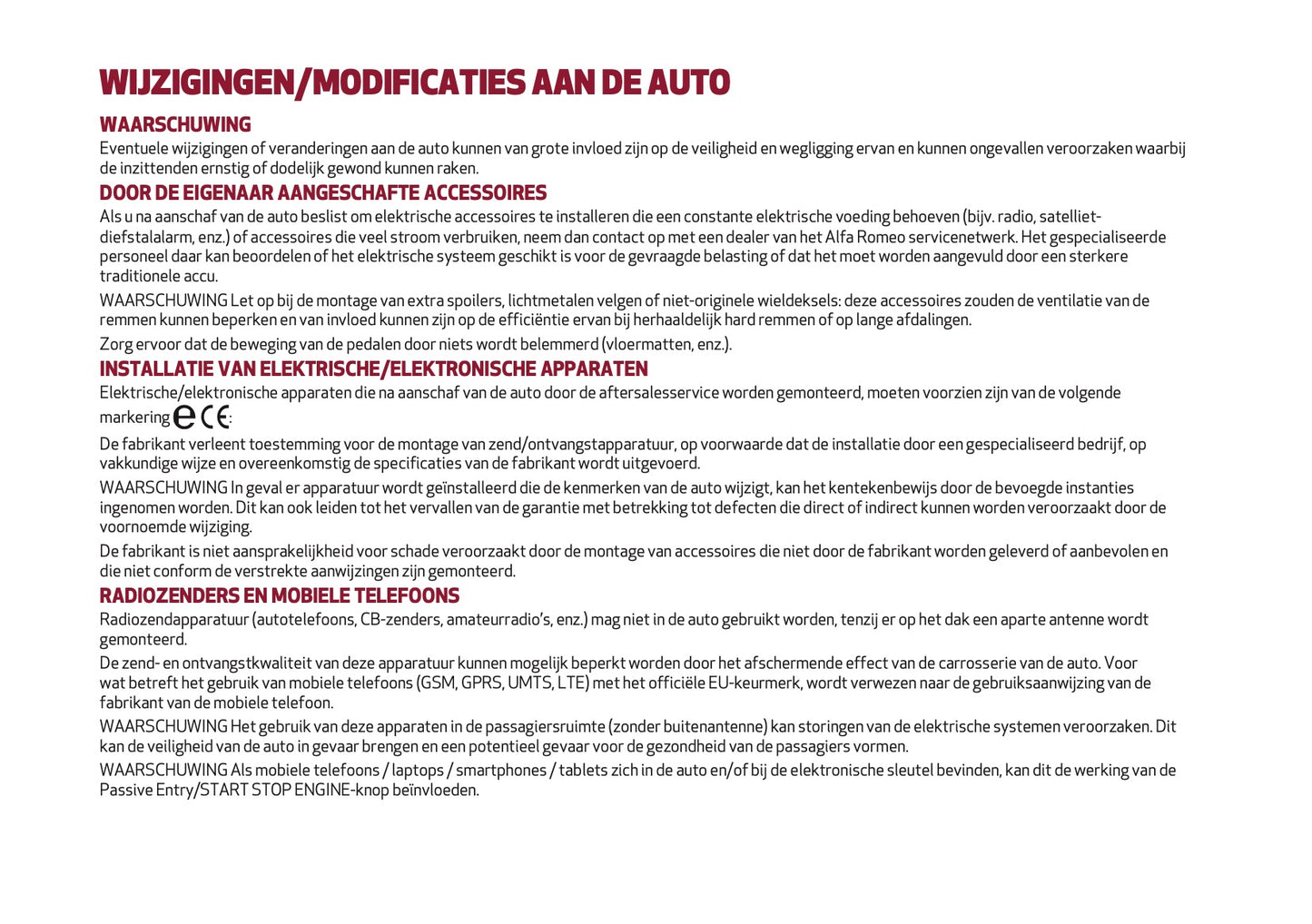 2026 Alfa Romeo Junior Owner's Manual | Dutch