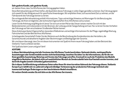 2024-2025 Alfa Romeo Tonale Owner's Manual | German