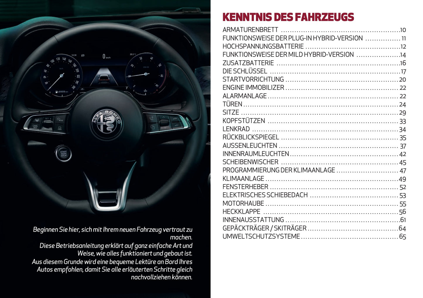 2024-2025 Alfa Romeo Tonale Owner's Manual | German