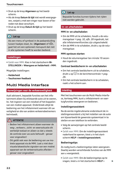 2022-2023 Audi A1 Owner's Manual | Dutch