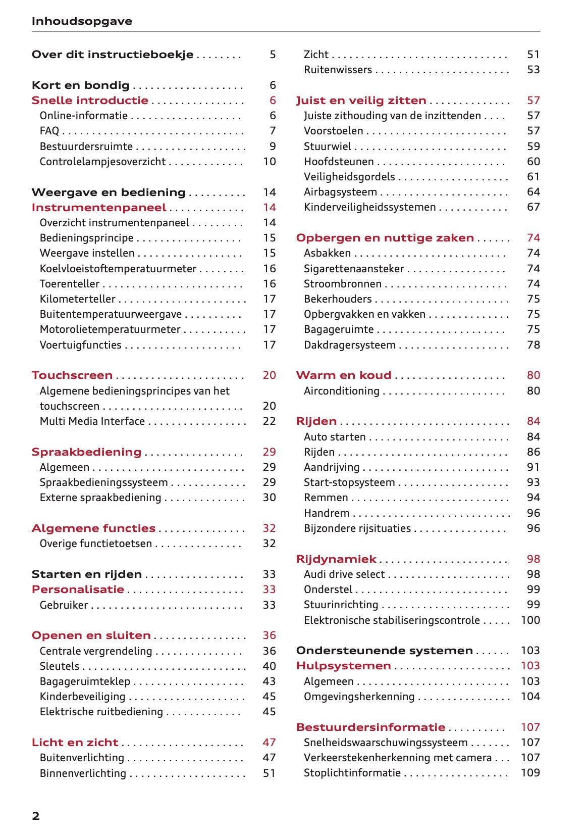 2022-2023 Audi A1 Owner's Manual | Dutch