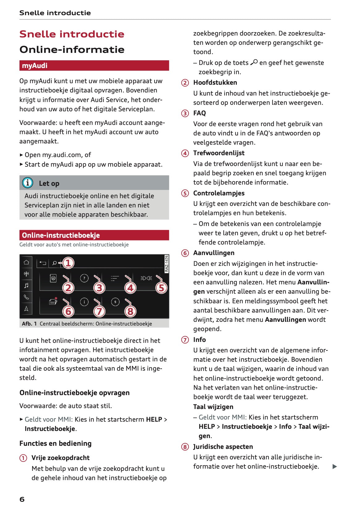 2022-2023 Audi A1 Owner's Manual | Dutch