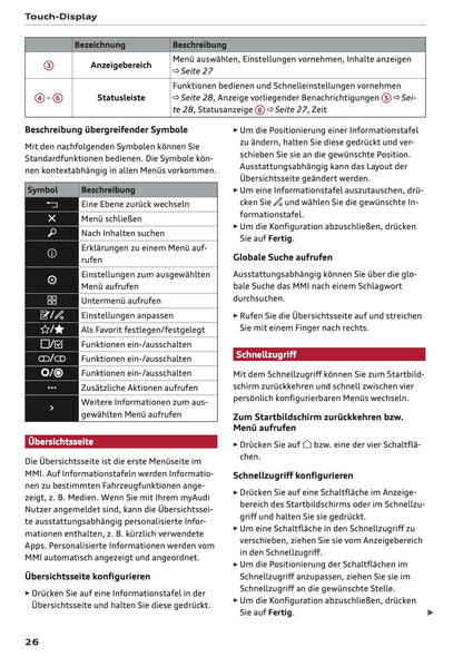 2025-2026 Audi A3 Bedienungsanleitung | Deutsch