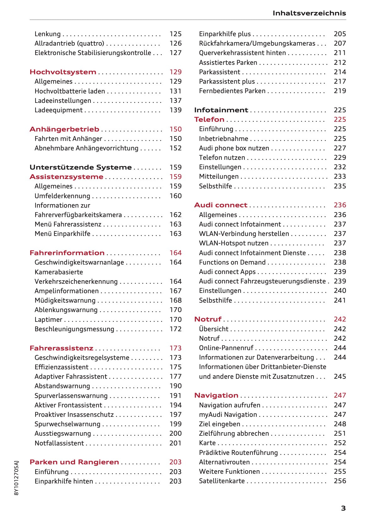 2025-2026 Audi A3 Bedienungsanleitung | Deutsch
