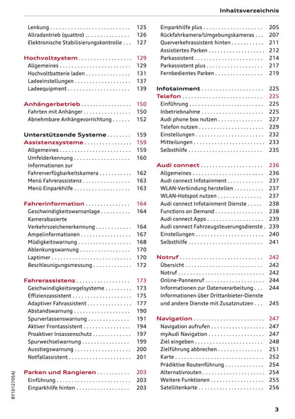 2025-2026 Audi A3 Bedienungsanleitung | Deutsch